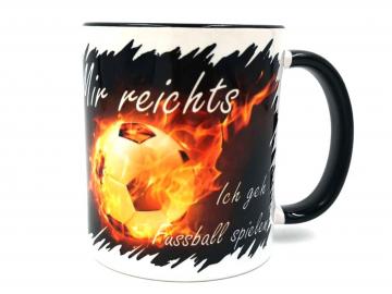 Fussball Two Tone Tasse weiß/schwarz